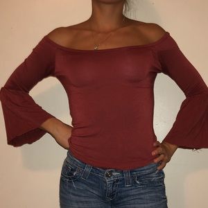Off the shoulder long sleeve top